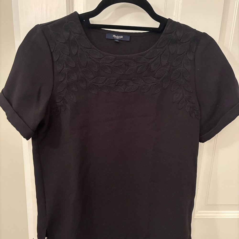 Madewell Black Ivy Leaf Short Sleeve Top